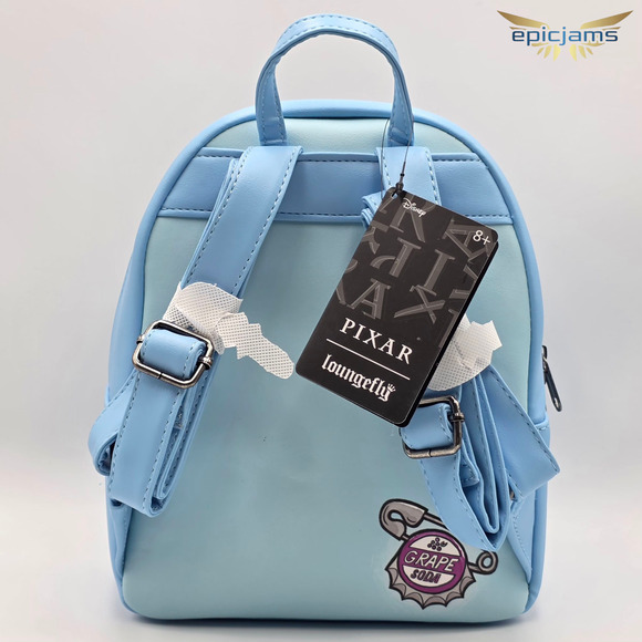 Loungefly Disney Pixar Up Young Carl & Ellie Blue Mini Backpack Bag New - Picture 5 of 6